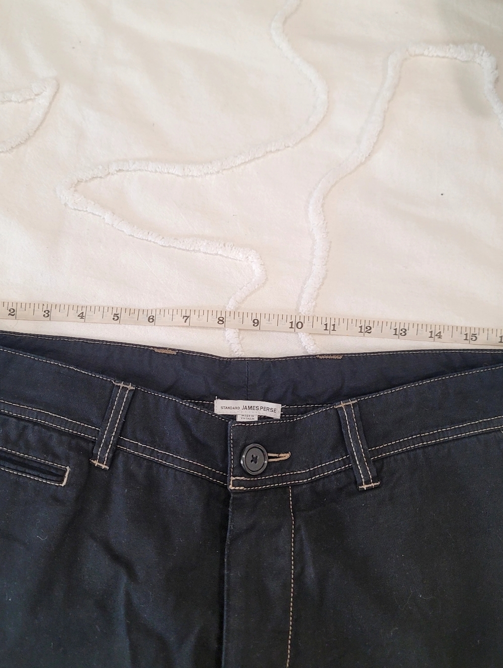 James Perse Standard Men’s  Contrast Stitch Chino Pants - Size 33 Crop - Picture 16 of 16